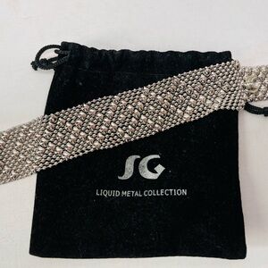 Liquid Metal Collection Silver Bracelet